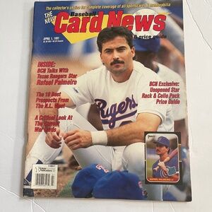 1991 Baseball Card News - Rafael Palmeiro on the cover
